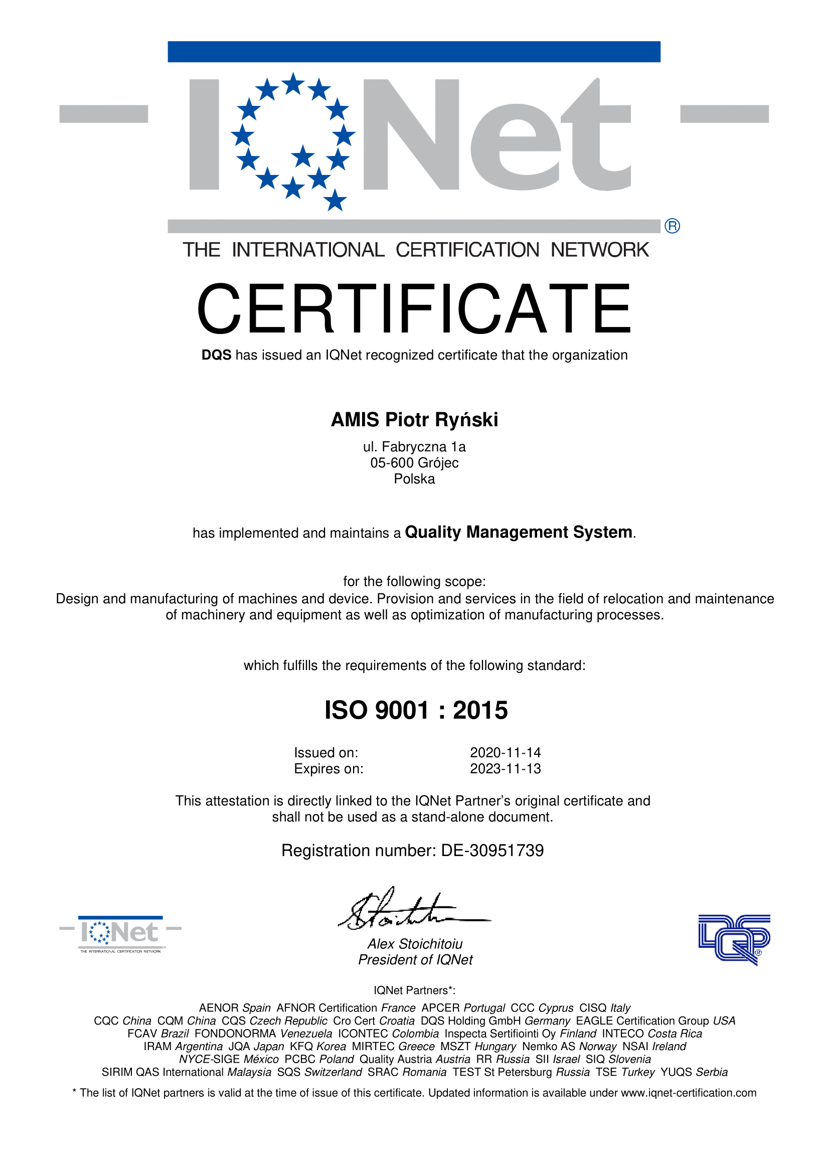 IQNet Certification in English